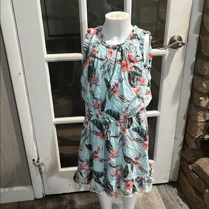Kidpik Blue Ruffled Tie Front Sundress